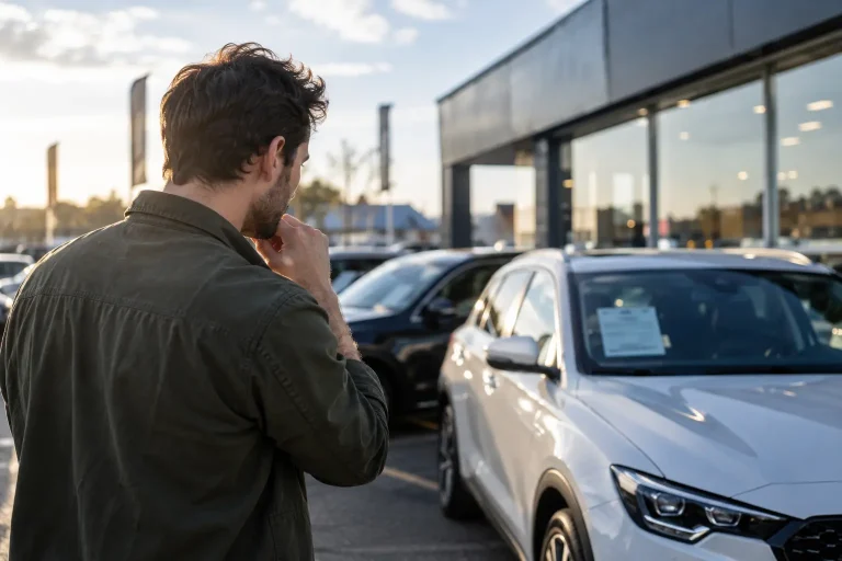 Thoughtful Afternoon at the Car Dealership